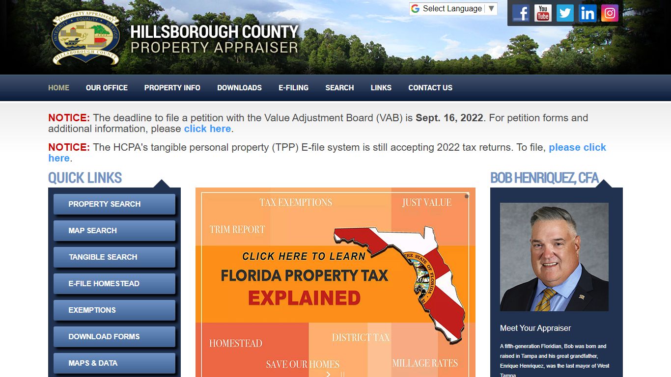 Hillsborough County Property Appraiser > Home - HCPAFL